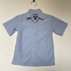 Bruno Suaded Microfiber Short Sleeve Boys Button Up Shirt | Blue | Size 7